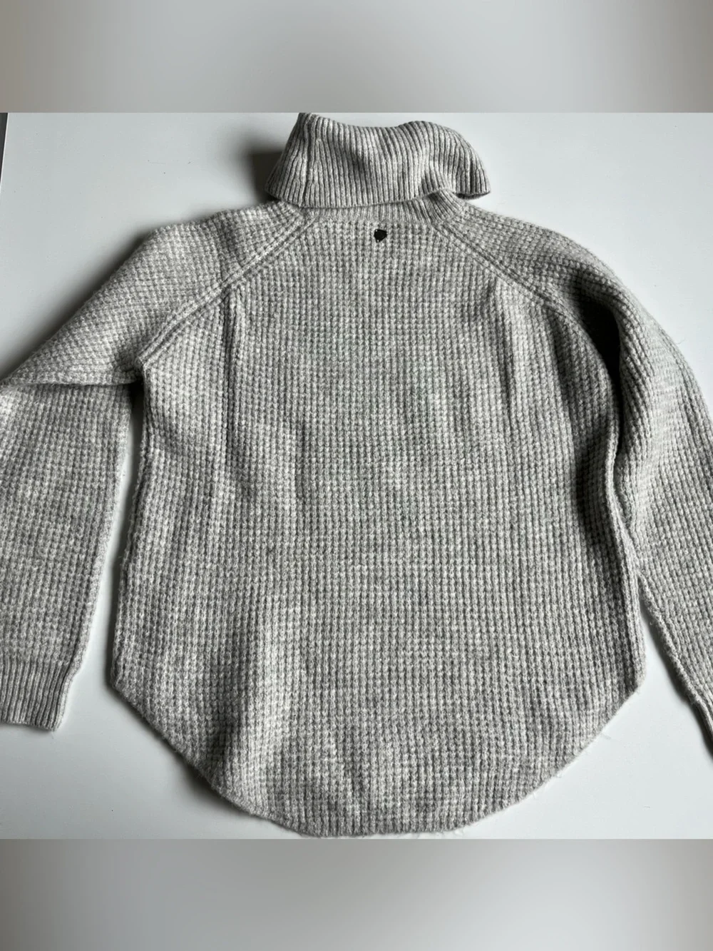 Kuhl Light Gray Waffle Knit Turtleneck Sweater